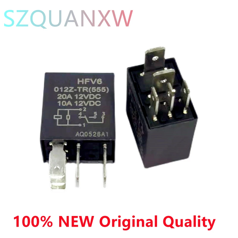 

(5pieces/lot) Free shipping 100%Original New HFV6/012Z-TR 5PINS 20A 12VDC Automobile relay