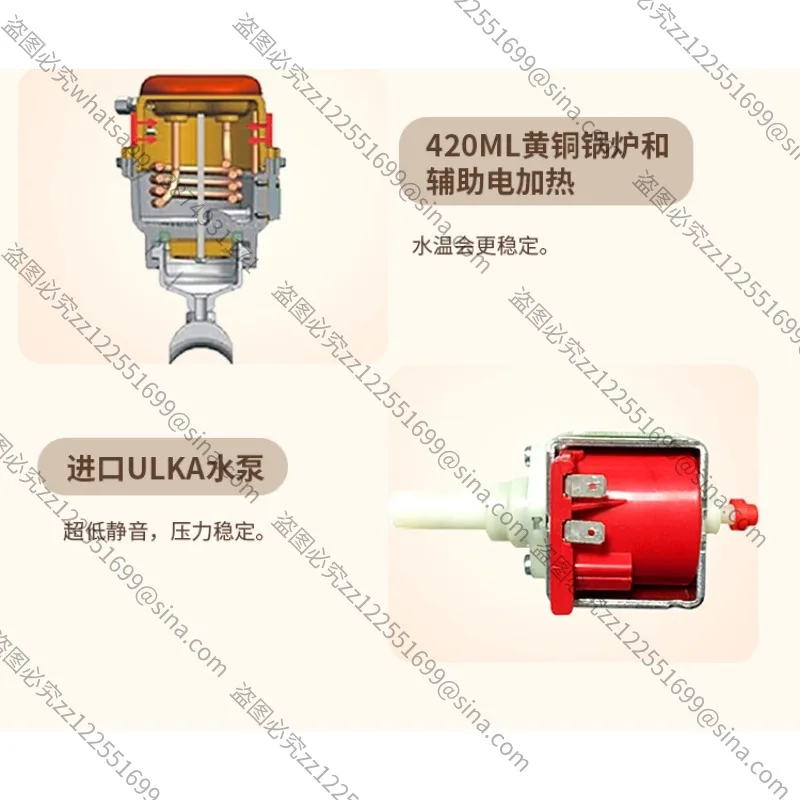 Suitable for Commercial Double Boiler Semi-automatic Espresso Machine Small Household Display Extraction Regulated 9bar Espresso