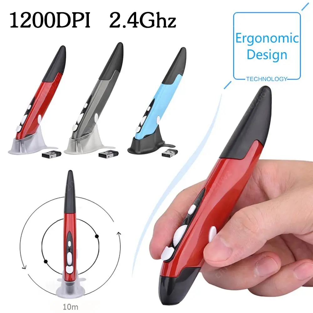 قلم لمس لاسلكي يميني ويسار ، قابل للتعديل ، 4 مفاتيح ، GHz ، قلم بصري USB للكمبيوتر اللوحي ، كمبيوتر محمول #6