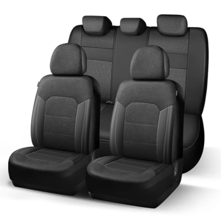 

Дышащие чехлы для автомобильных сидений из сетчатого материала, полный комплект, черные, для большинства легковых автомобилей, фургонов, грузовиков, внедорожников, универсальная защита для авто с поддержкой подушек безопасности.