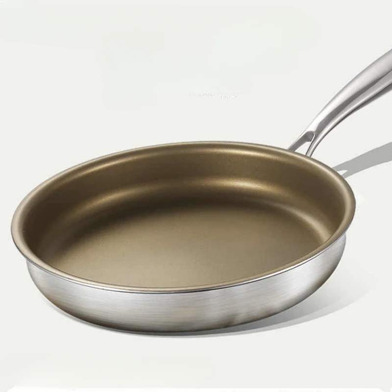 

30cm Titanium Non-coated Skillet Household Non-stick Induction Cooker Titanium Titanium Pancake Steak Skillet