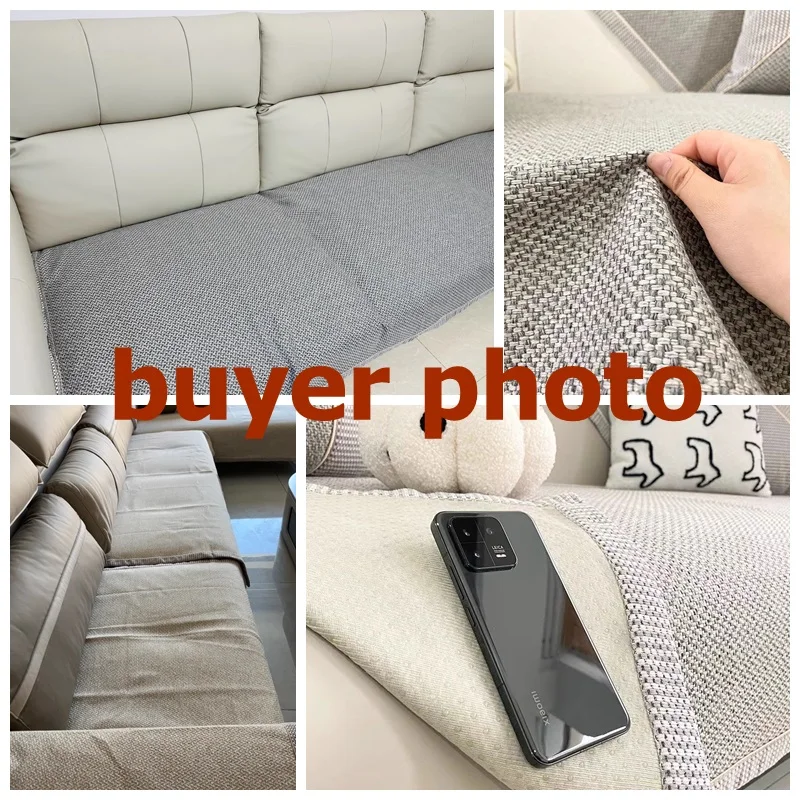 1PC Cotton Linen Sofa Cover for Living Room Solid Sofa Cushion Non-Slip Couch Armrest Backrest Mat Home Furniture Protector Pads