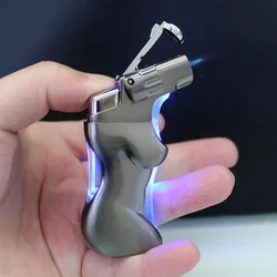 Torch Portable Gas Gun for Women, Butane Jet Lighter with LED Light, Funny and Sexy