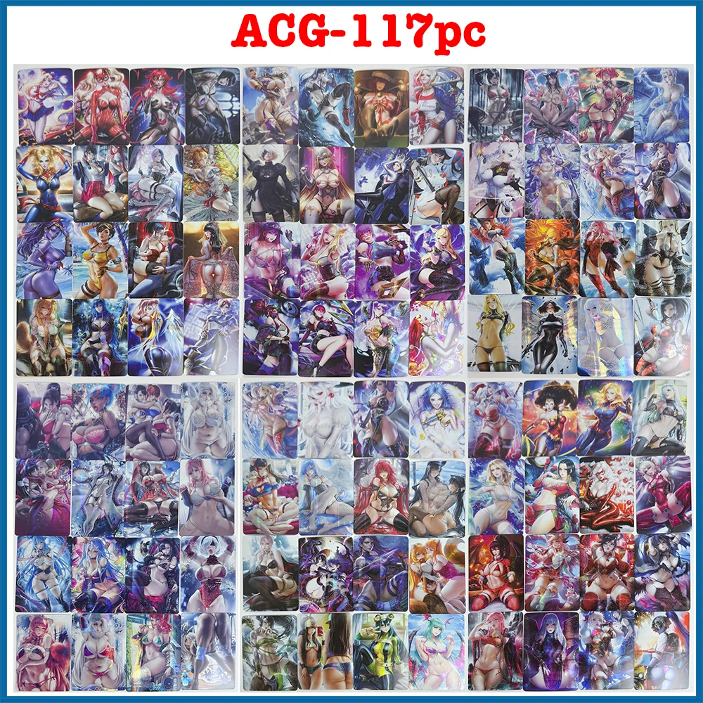 117PC/Set Anime Goddess Story DIY ACG Miku Rem Nami Fubuki Sexy Card Boy Games Toys Birthday Gifts Board Games Collectible Cards