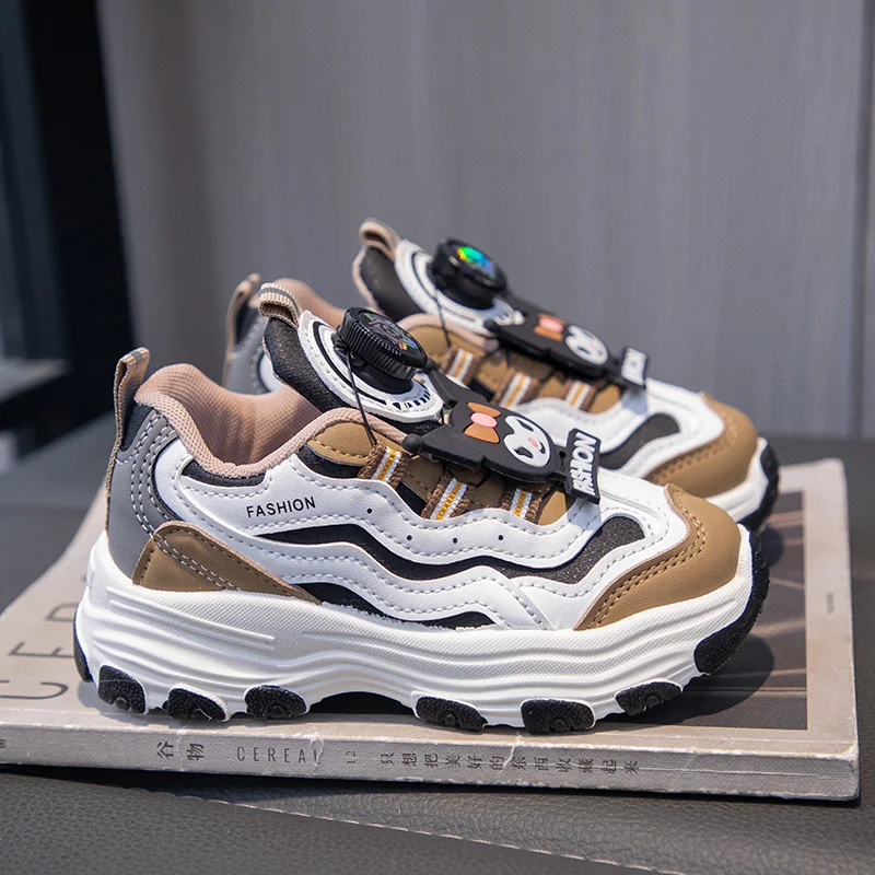 أحذية ديزني كورومي الرياضية للأطفال مريحة بإبزيم دوار وكتلة ألوان عصرية للأب أحذية كاجوال مطاطية قابلة للتنفس #6