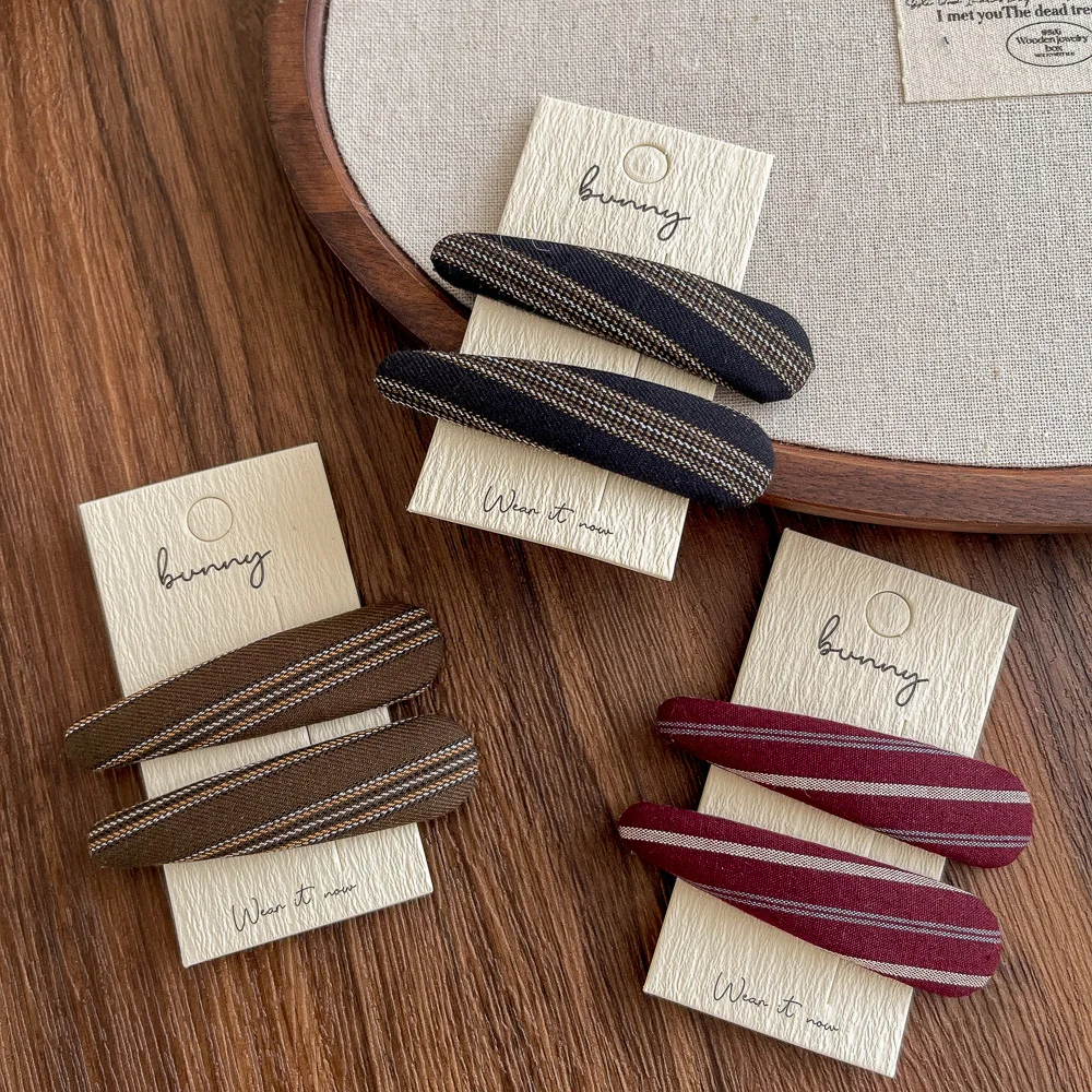 

2 шт. корейские заколки-капли из твила, ретро-стиль, для челки, боковые заколки, заколки-невидимки, аксессуары для волос