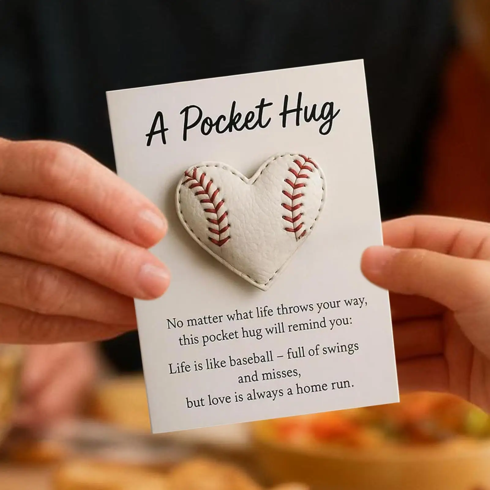 Pocket Softball Carte motivazionali di incoraggiamento di softball a forma di cuore per uomini fidanzati donne collezionisti di Natale amico adulti