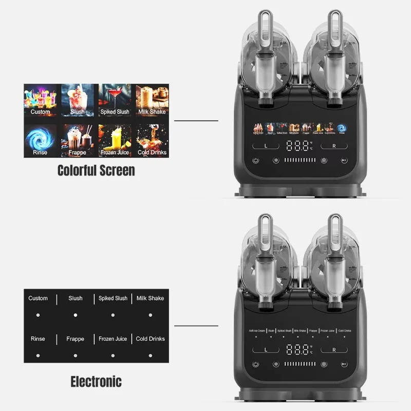 1.8L * 2 آلة سلوشي التجارية آلة المشروبات المجمدة طين تجاري 8 وظائف ماتشا مارغريتا كوكتيل الآيس كريم