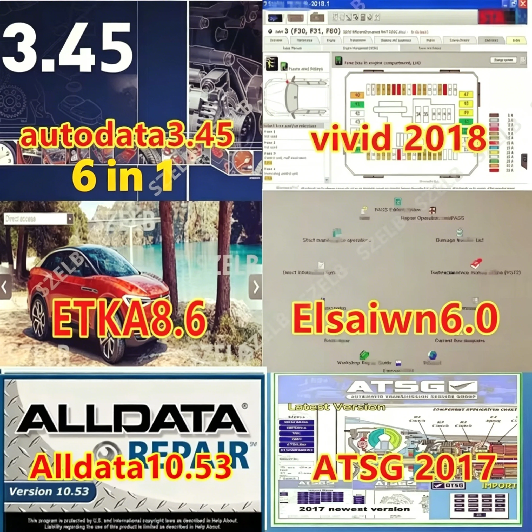 

autodata3.45+All data10.53+ETKA8.6+Elsawin6.0+vivid2018 + ATSG2017Installation video+free installation with keygen