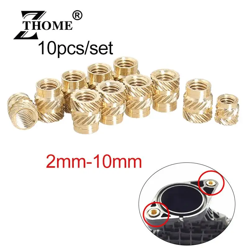 

3D Print Plastic Board Nuts Inserts M1.0-M8 Brass Insert Nut Hot Melt Heat Knurled Embed Injection Copper Insertnut