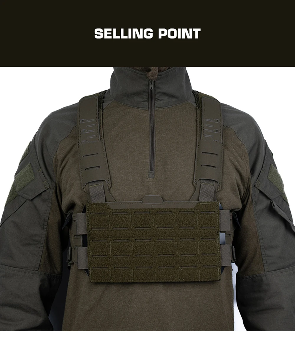 Taktische Brusttasche mit Modularem, Skalierbarem MOLLE-Frontpanel, Atmungsaktive HX-Weste für Outdoor-Jagd und Airsoft – Detail 4