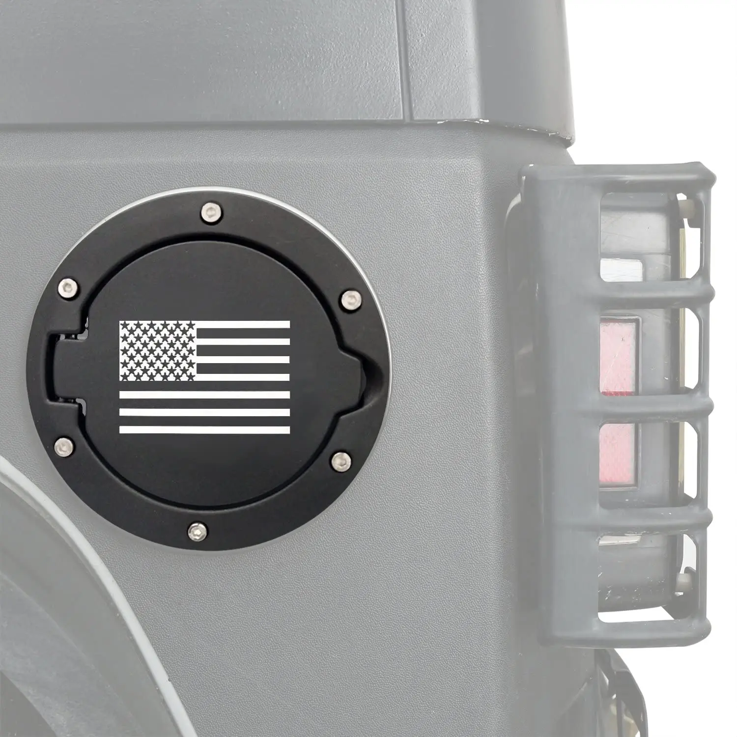 غطاء الوقود لرانجلر JK غطاء باب حشو الوقود غطاء خزان الغاز الملحقات الخارجية ل جيب رانجلر JK JKU 2007-2017 العلم الأمريكي #3