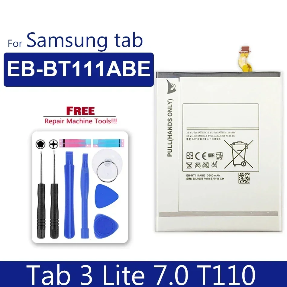 

Replacement Tablet Battery For Samsung Galaxy Tab 3 Lite 7.0 3G SM-T111 T110 T115 EB-BT111ABE 3600mAh High Quality Battery