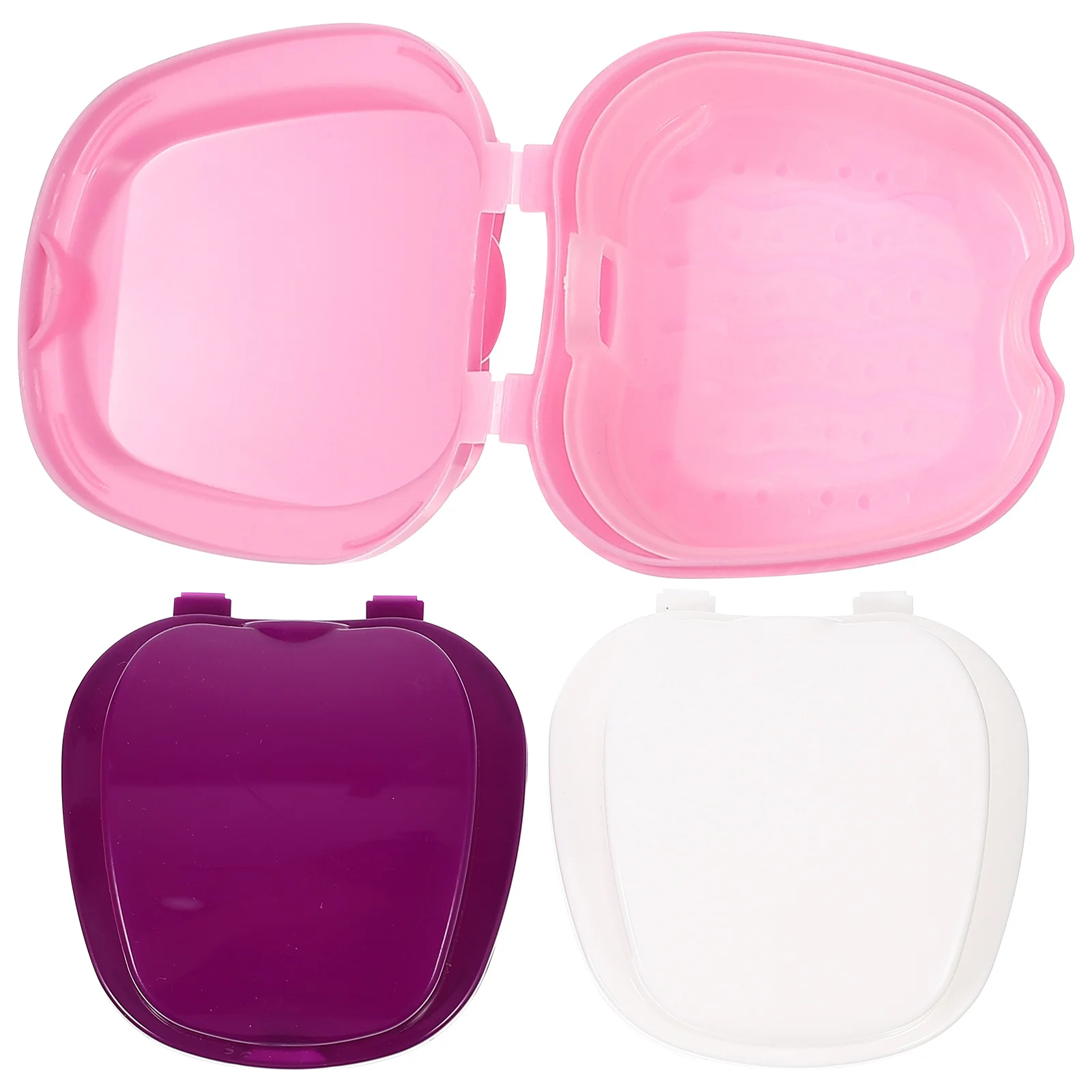 3 قطعة علبة أسنان صندوق تخزين السفر المدمجة تنفس تصميم كاذبة الأسنان الحاويات تقويم الأسنان حامل الحاويات #2