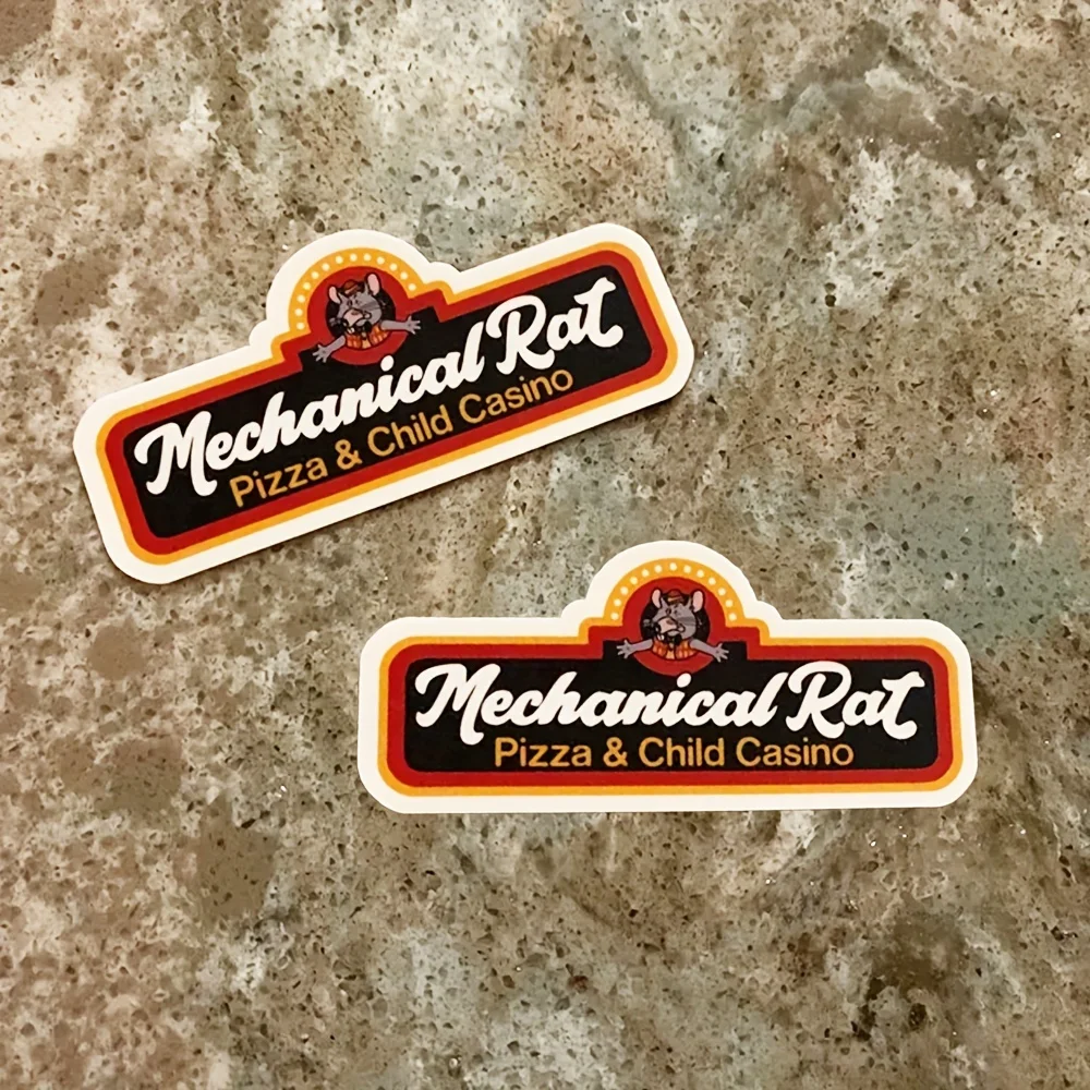 Autocollant en vinyle mécanique Rat Pizza et Casino Child, design rétro pour les boîtes à cadeaux, les chapeaux, les médicaments anti-chute, l'eau HI et la croissance