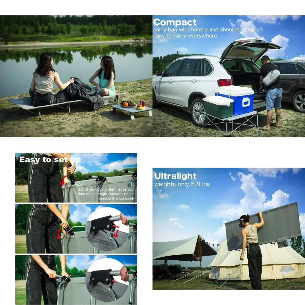 

Складная кроватка сверхлегкая, компактная, сверхлегкая, сверхмощная, с сумкой для переноски для взрослых, кемпинга, альпинизма (коричневая)