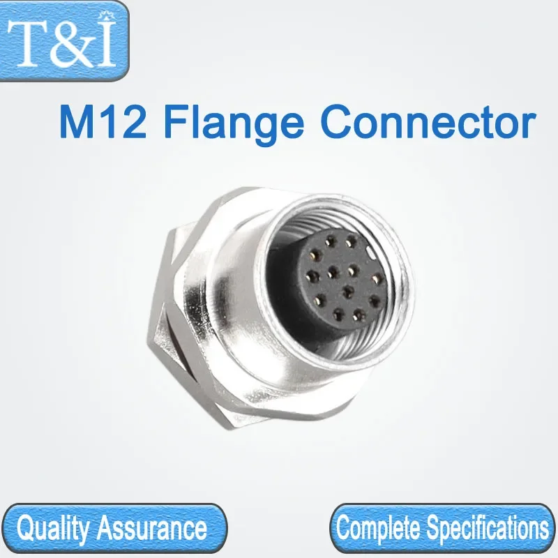 

5PCS M12-4/5/8/12Pin Electronic Connection Aviation Automobile Waterproof Connector Adapter Sensor Male Female Flange Plug