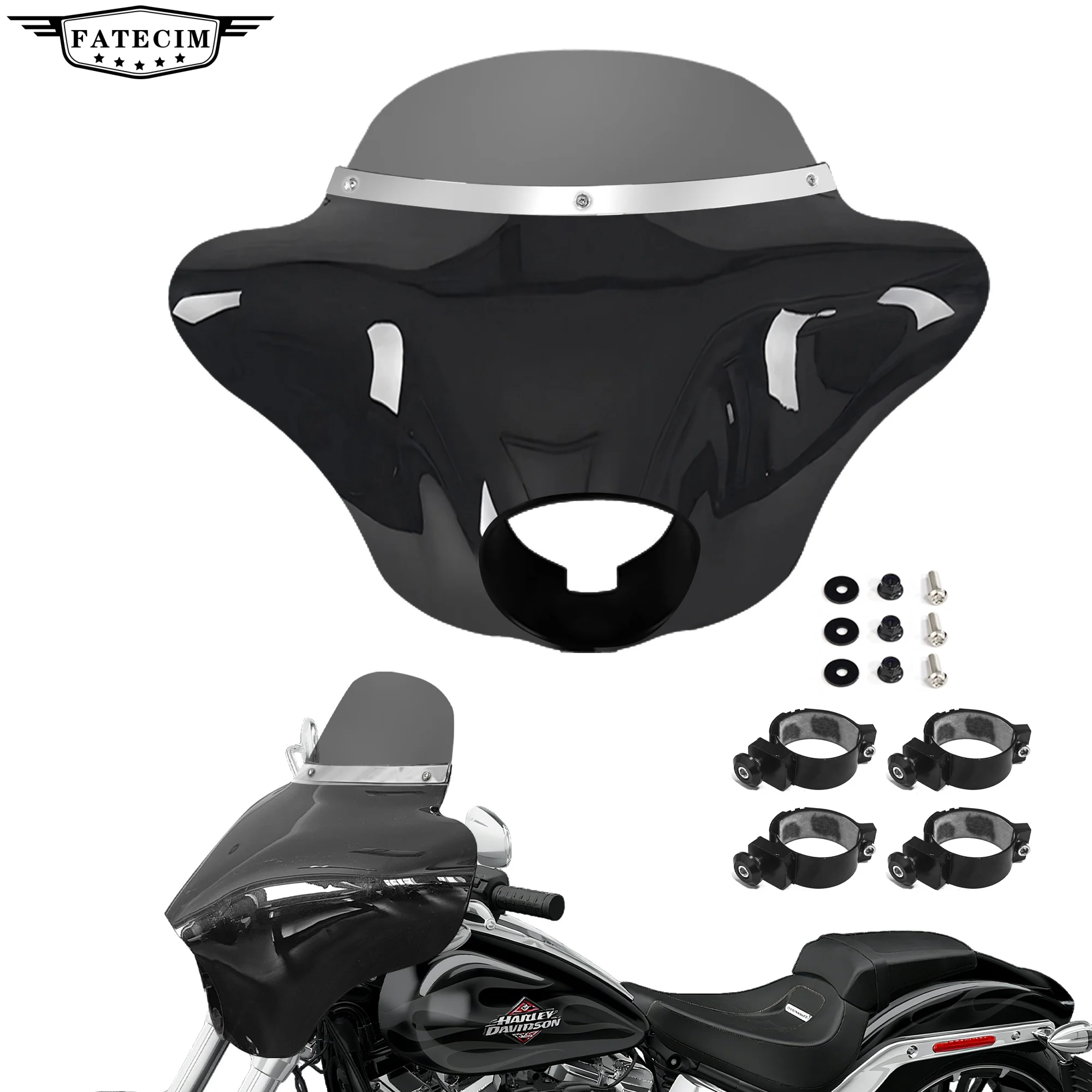 Batwing Verkleidung Windschutzscheibe Dyna Windschutzscheiben-Zierhalterung für Harley Dyna Glide FXDC 2006–14 FXD Street Bob FXBB Low Rider S FXDLS