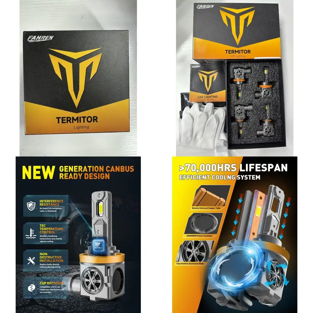 

Ultra-Bright 100,000LM LED Combo Bulbs, H9 H8 HB3 Mini Size, 6500K White, Plug & Play, Off-Road or Fog Lights, 4-Pack