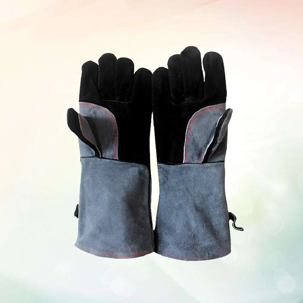 

Premium Cowhide Split Welding Gloves Fire Resistant Heat Proof Cut Puncture Oil Resistant for Bbq Grill Fireplace Oven