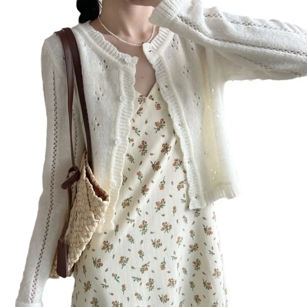 

Style Women's Hollow Knitted Cardigan Jacket Korean Design Loose Short Top New Fashion Sense