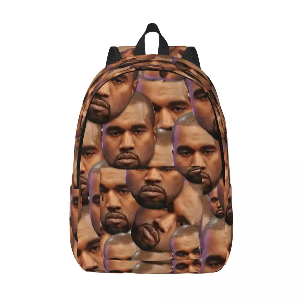 Kanye West Funny Head Backpack para homens e mulheres, estudante adolescente, mochila de negócios, produtor de música, sacos para laptop, presente para estudantes