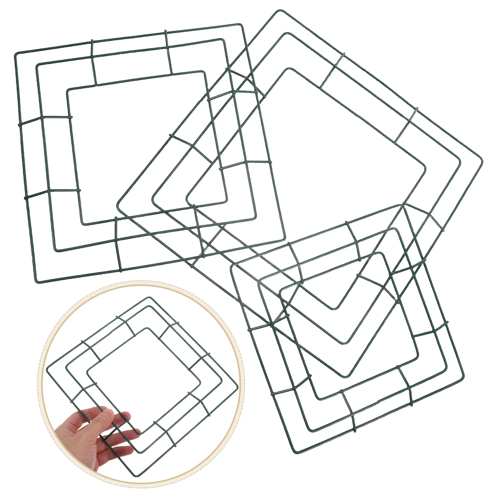 

3Pcs Square Shaped Metal Wreath Frame Iron Wire Wreath Rings for Party Christmas Holiday Supplies Garland Frame