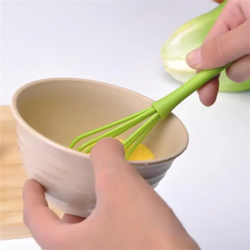 Whisk Flexible And Easy To Use Baking Utensils Yellow Kitchen Tools Convenient Green Not Easily Deformed 18.5cm Hand