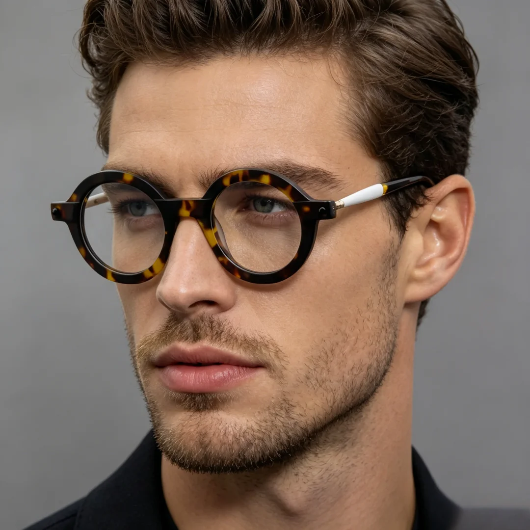 

BETSION Fashion Thick Round Acetate Reading Glasses 45mm Myopia Retro Matte Eyeglasses Men And Women Presbyopia Japanese Style