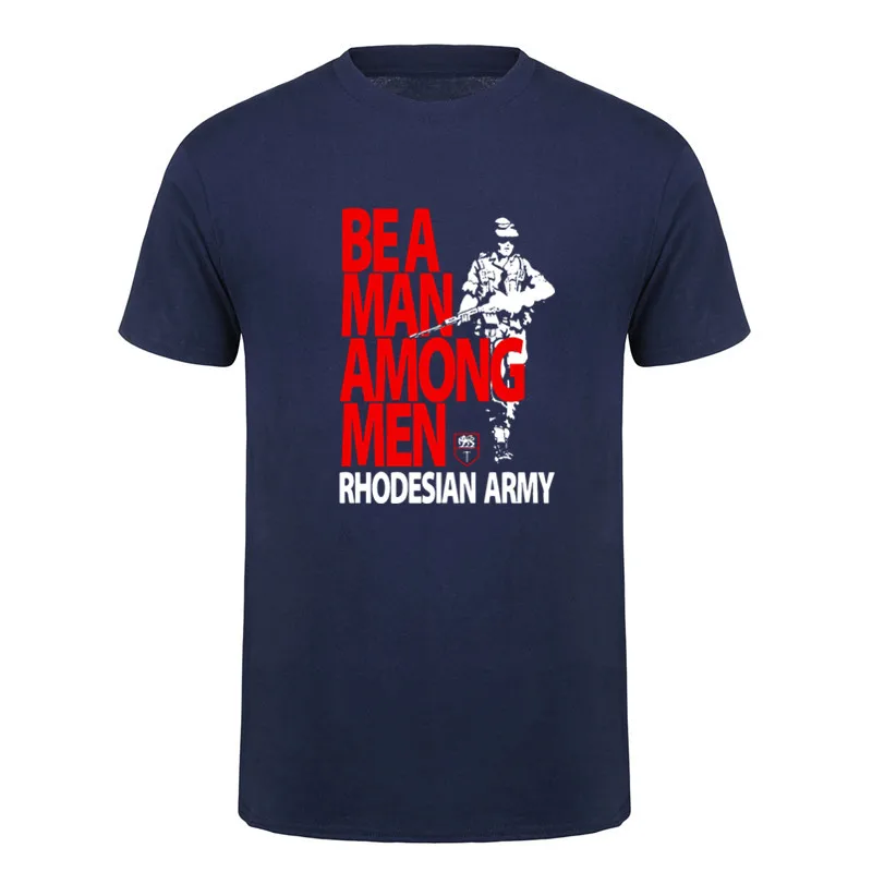 Rhodesian Army T-Shirt Lustiges Be A Man Among Men T-Shirt Sommer Kurzarm Baumwolle Streetwear Tops Herrenkleidung Geschenk T-Shirts DY-190 – Detail 5