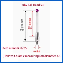 CNC machine probe dedicated M4 ruby ceramic measuring needle A-5000-3709/3712 Renishaw 6.0mm