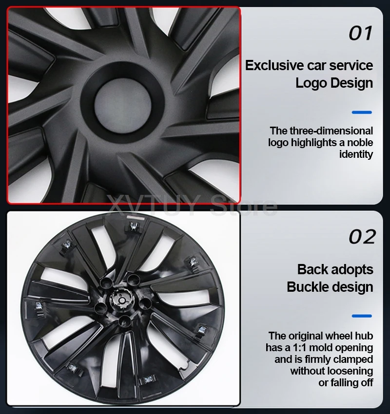 4PCS Hub Cap New Model Y 19 Inch Fully Wrapped Wheel Cap Full Rim protection Cover For Tesla Replacement Automobile Accessories