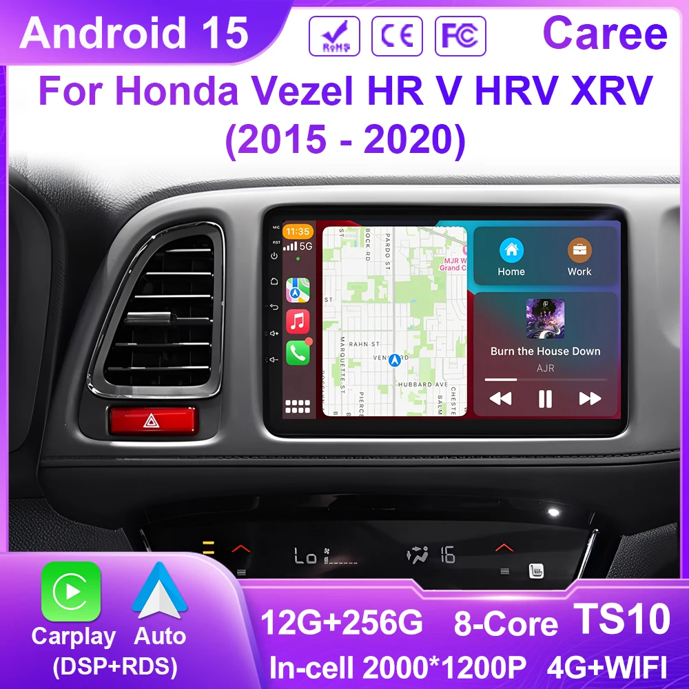 

Android 15 For Honda Vezel HR V HRV XRV 2015 2016 2017 2018 2019 2020 Car Radio Multimedia Stereo Player GPS Navigation Carplay