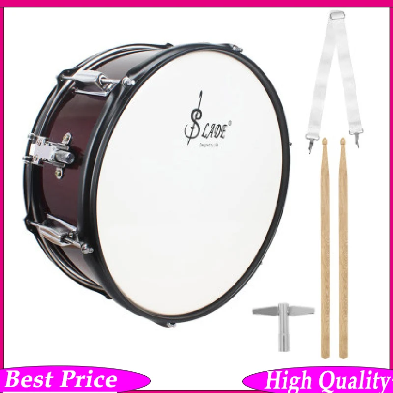 

Барабан SLADE 14 дюймов для начинающих, набор ударных инструментов с ключом для настройки барабана и плечевым ремнем, комплект для занятий для студентов