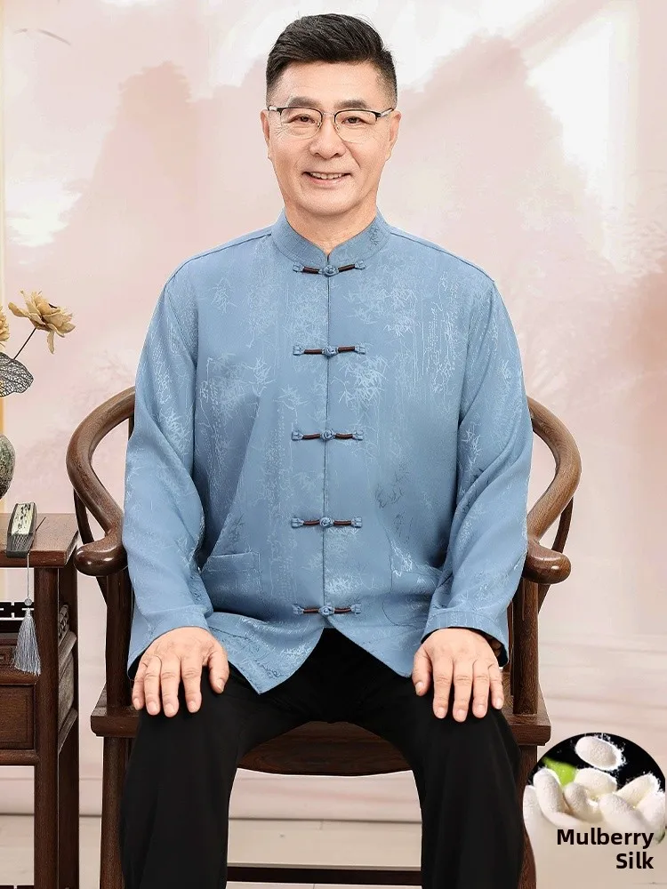 tenue-d'anniversaire-en-soie-a-manches-longues-pour-hommes-ages-costume-traditionnel-chinois-tang-vetement-d'ete-pour-pere-broderie-florale