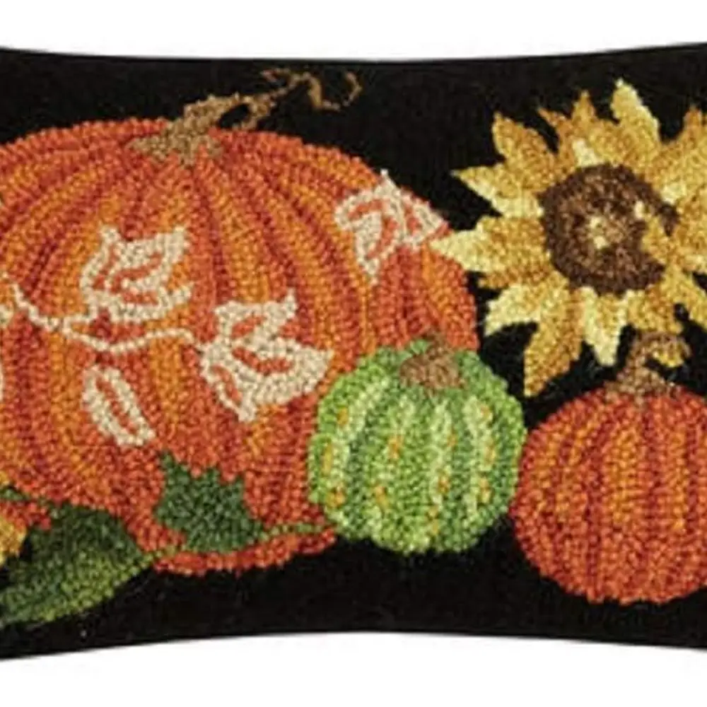 

Подушка с крючками из хлопка и шерсти с осенним пейзажем