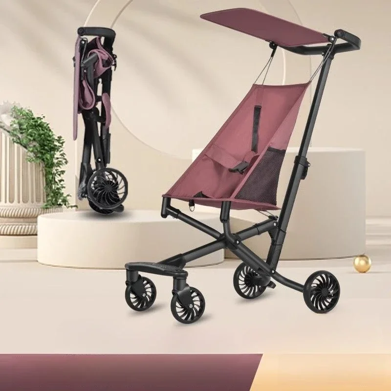 Travel cart, pocket cart, baby stroller, easy to carry, lightweight and foldable, perfect for taking children on airplanes