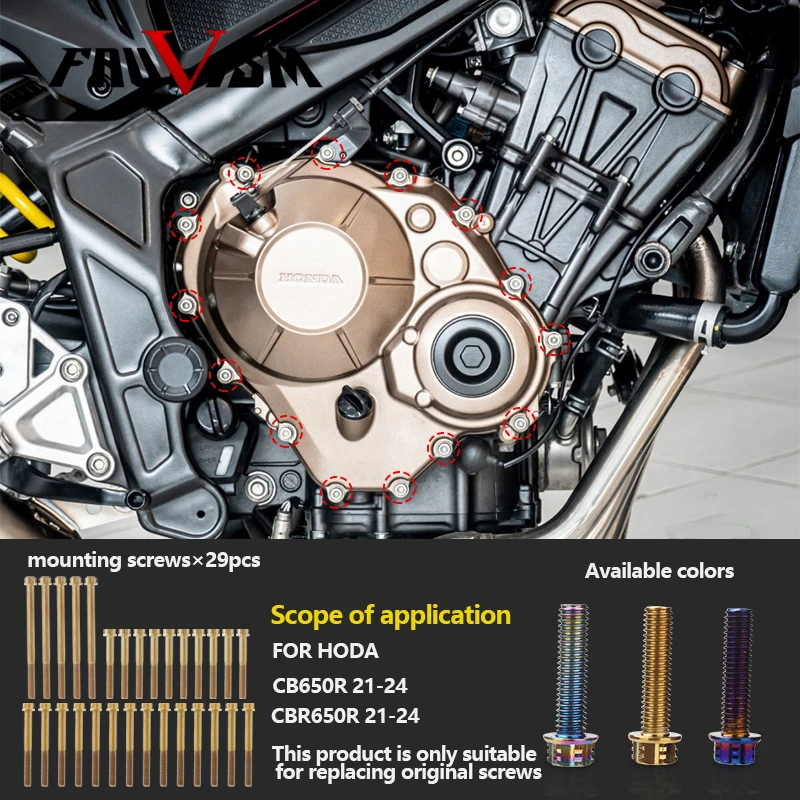 

Motorcycle accessories engine screws Honda CBR650R CB650R original replacement bolts stainless steel nuts