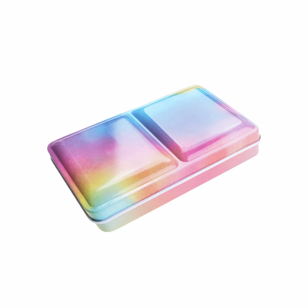 Portable Empty Metal Painting Box Foldable Watercolor Storage Folding Iron Case Art Supplies Box Watercolor Paint