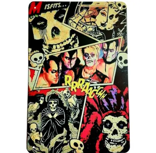 Misfits Vintage Metal Sign Retro Tin Sign Poster Art Rock & Roll 12x8 Decor