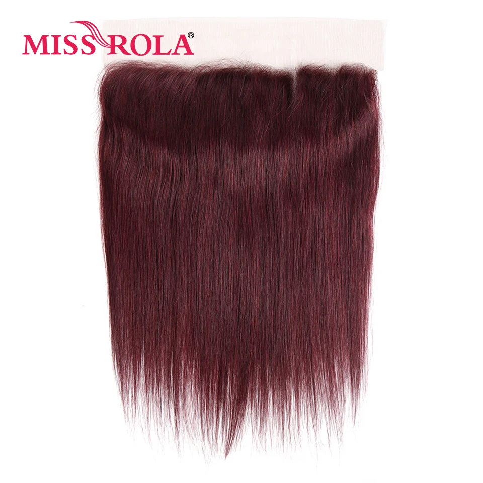 Miss Rola 13x4 Lace Frontal Closure Brazilian Remy Human Hair Ear To Ear Straight Hair Frontal Ombre Color With Baby Hair