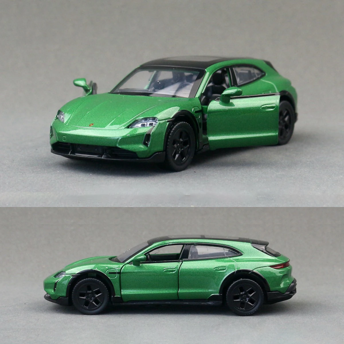 1:36 Porsche Taycan Turbo S Cross Turismo Alloy Car Model Sound and Light Pull Back Children's Toy Collectibles Birthday gift