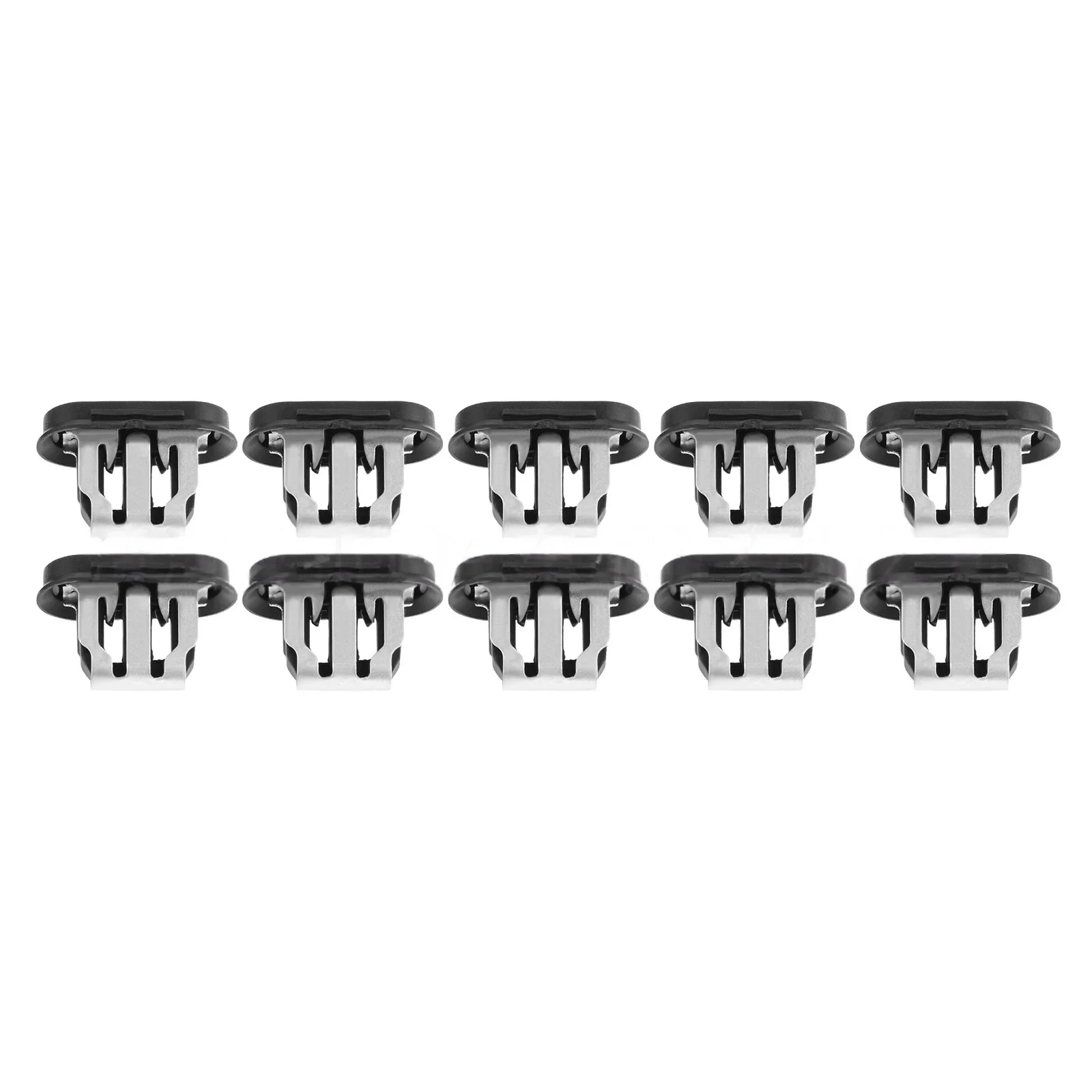 10pcs 1110167-00-A Fixed Buckles for Tesla Model 3 2020-2022 Silver+Black Fixing Car Lower Leaf Plate Plastic Silver+Black