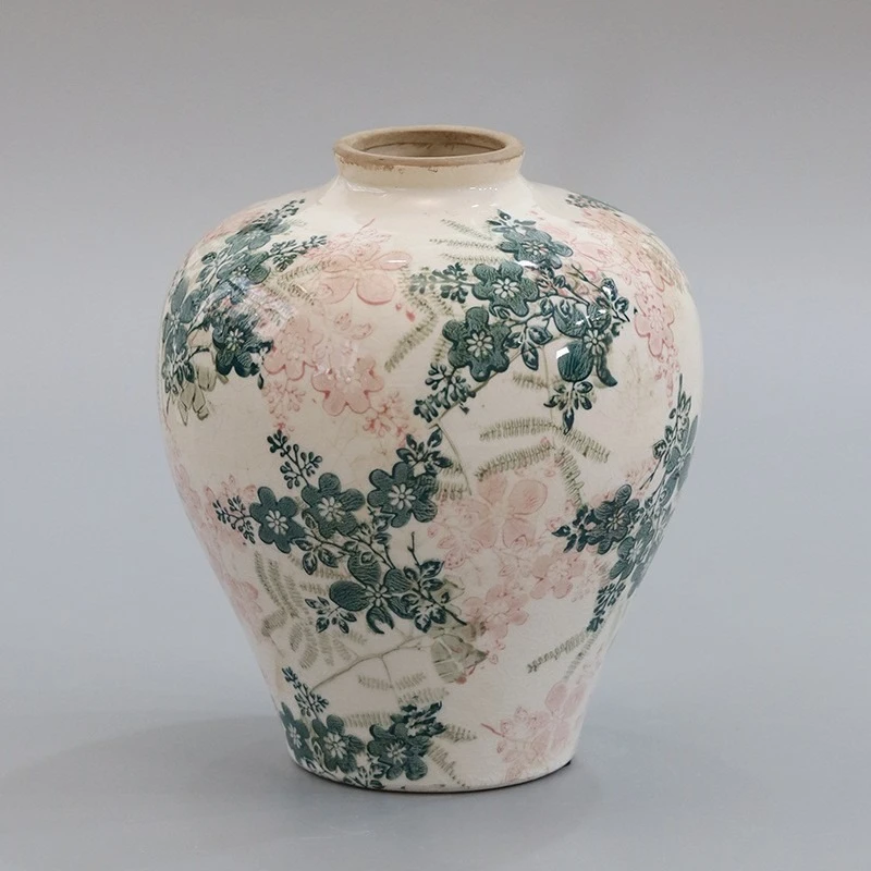 

Ancient Chinese Blue White Porcelain Ceramic Vase Livingroom Entrance Decoration Home Decor Vases for Flower Vintage Decorations