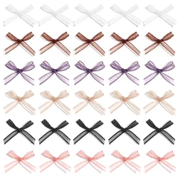 30pcs/lot Organza Mini Bows Cute Colorful Ribbon Bows Satin Ribbon Bow Flower For DIY Clothes Nail Art Decor Accessories