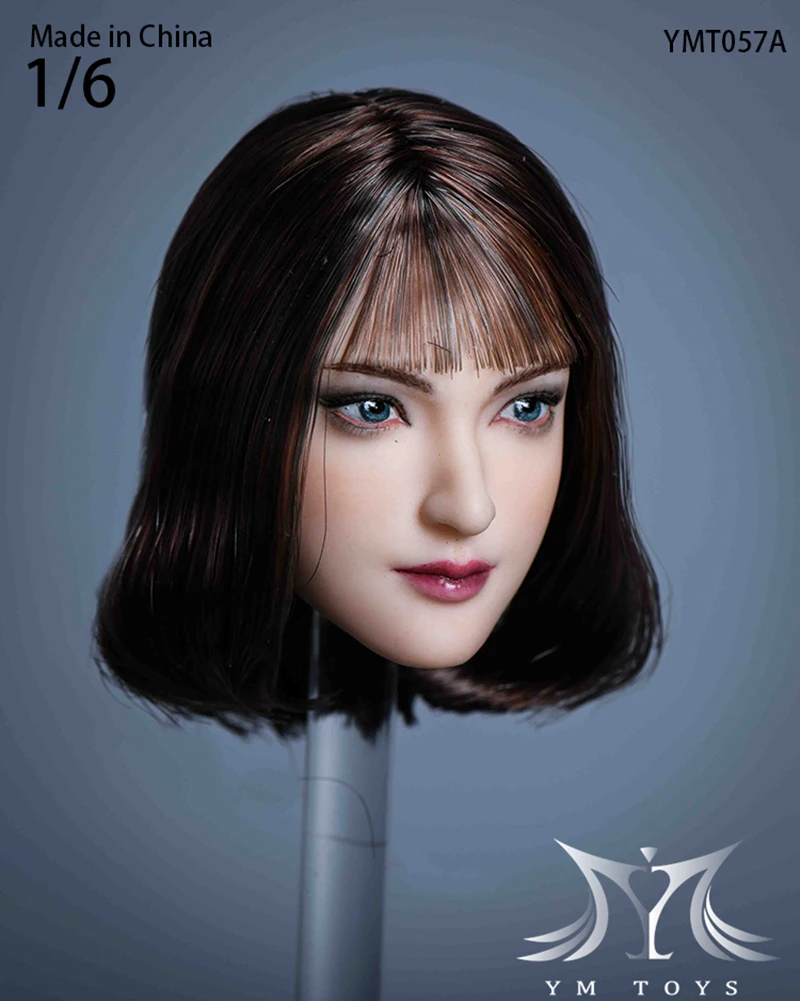 In Stock YMTOYS YMT057 1/6 Scale Women Soldier Asian LuLu Girl Head Sculpture Model Fit 12 Inch Seamless Action Figure Body