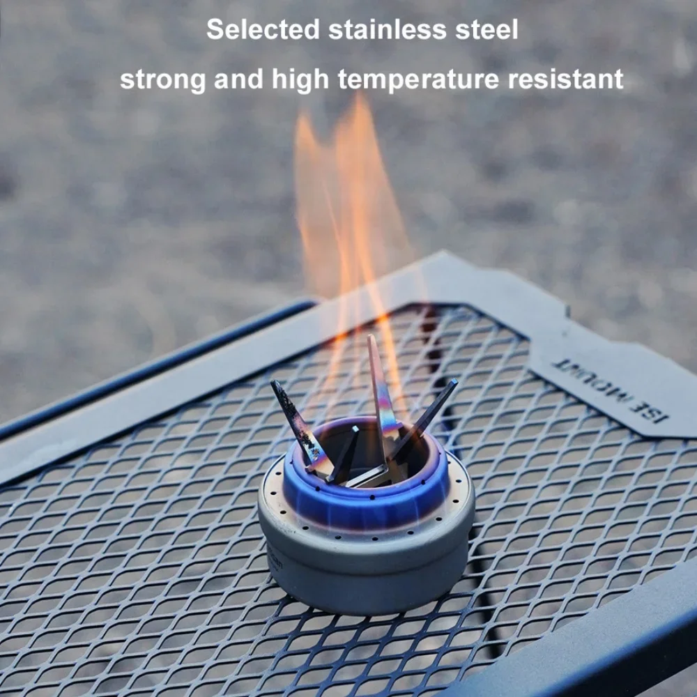 Outdoor Alcohol Stove Internal Bracket Stainless Steel Portable Detachable Four-corner Kettle Bracket Camping Accessories Tool