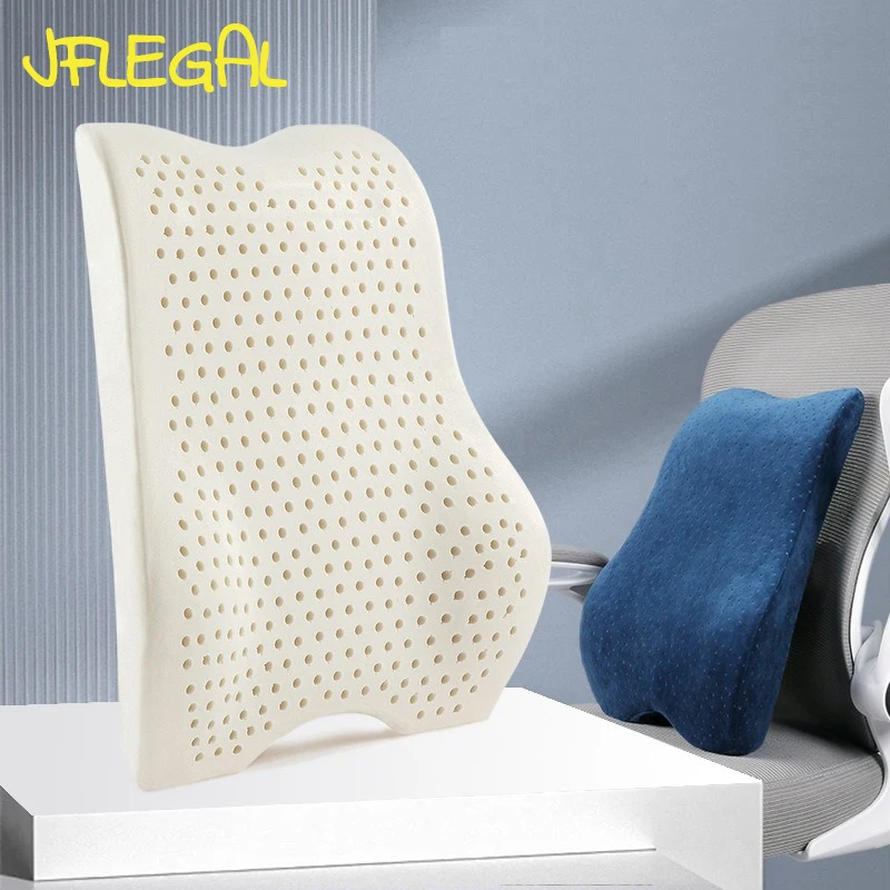 

JFLEGAL Natural Latex Lumbar Pillow for Office Work, Long Time Lumbar Cushion To Relieve Waist Fatigue, Car Backrest Almofada