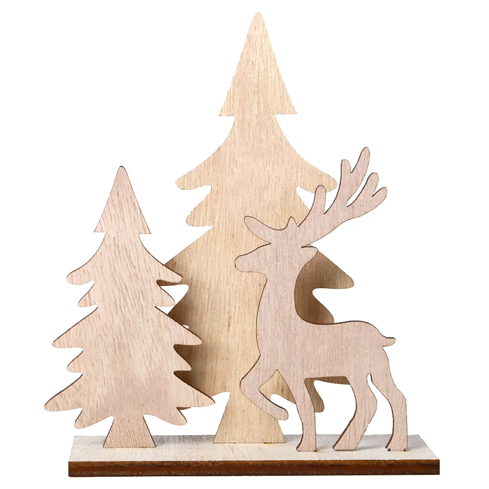

Wooden Christmas Deer Decoration DIY Craft Ornament for Home Office Party Supplies Festive Decor Wooden Christmas Ornament