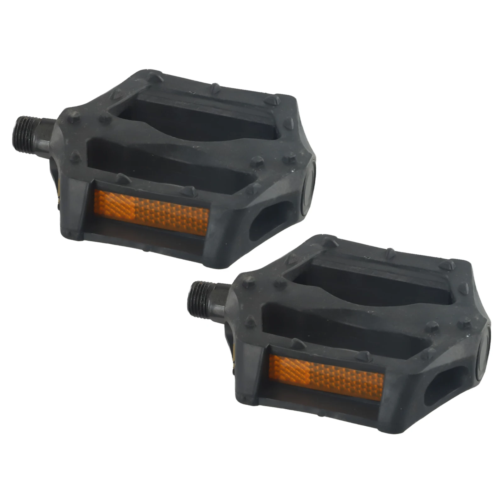 Black Plastic Resin Pedals Suitable for Adult Bikes Reflective Strips Sealed End Easy InstFor Allation (80 characters)